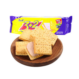 康师傅 3+2 苏打夹心饼干 果香蓝莓味