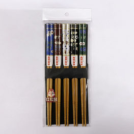 彩绘木筷子 5对装 图案随机