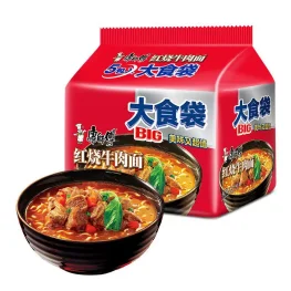康师傅 大食袋 红烧牛肉面 五连包