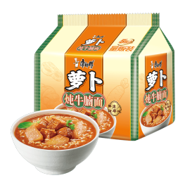 康师傅方便面 五连包 双萝卜炖牛腩面